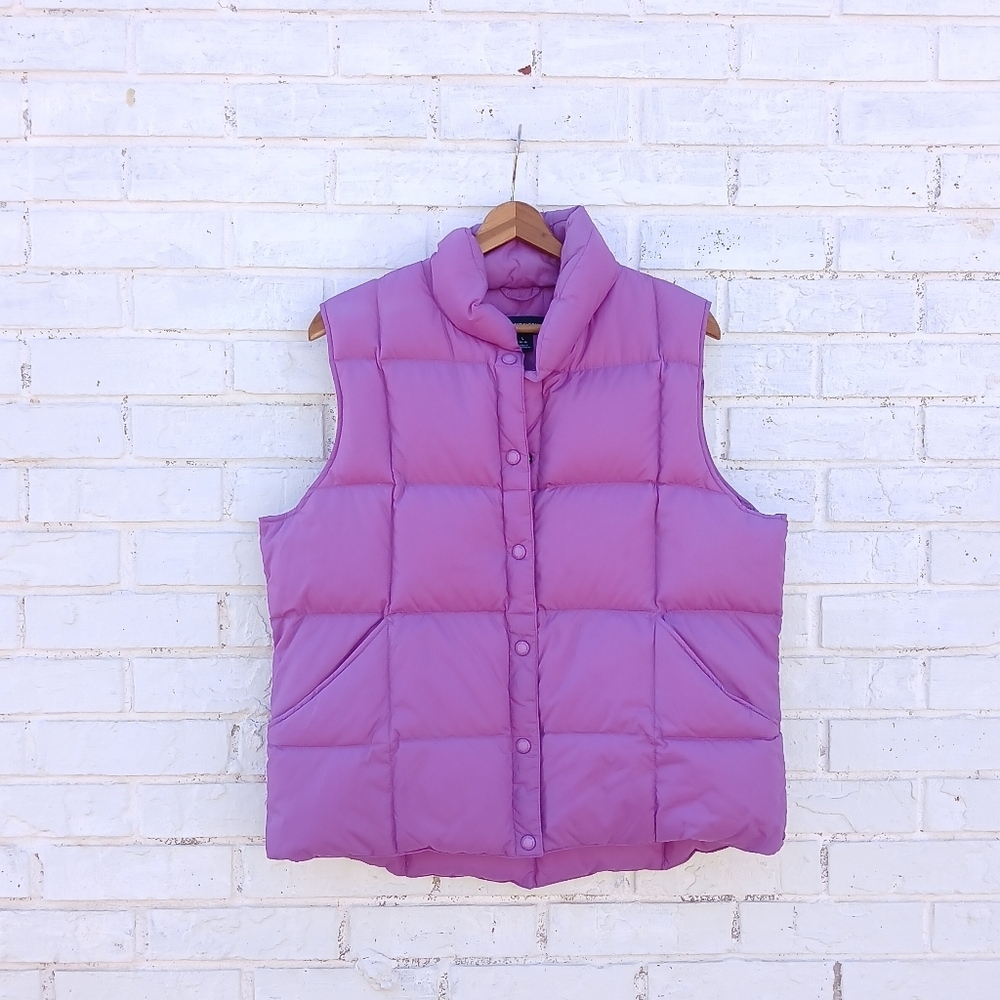Lands' End Down Puffer Vest Purple Large